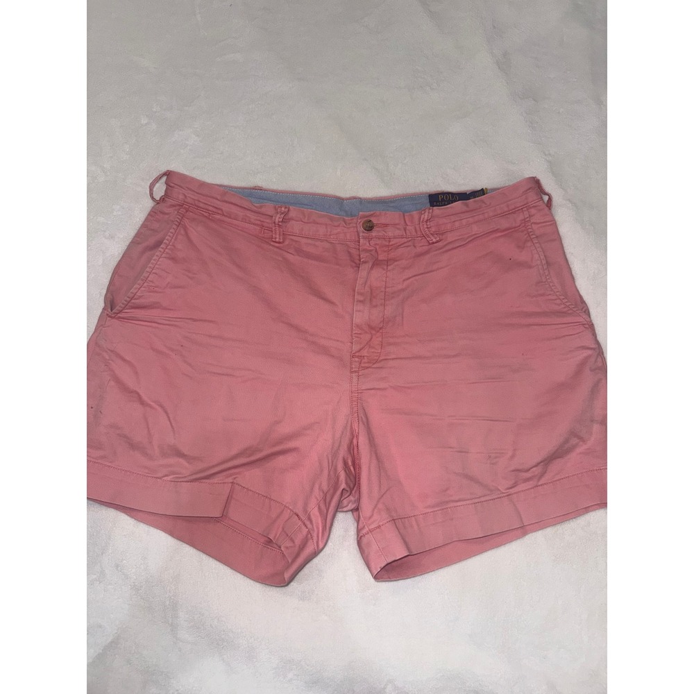 Polo Ralph Lauren Stretch Classic Fit Chino Shorts Pink Mens 36 Cotton Twill